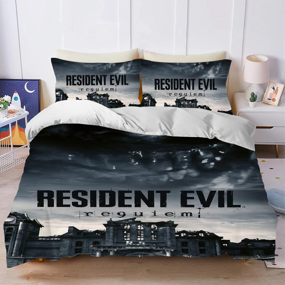 Игровой R-Resident Evil R-Requiem Комплект пододеяльника Мягкая стираная кровать 3 предмета Летний удобный Студенческое общежитие Дом Детское постельное белье Лучший