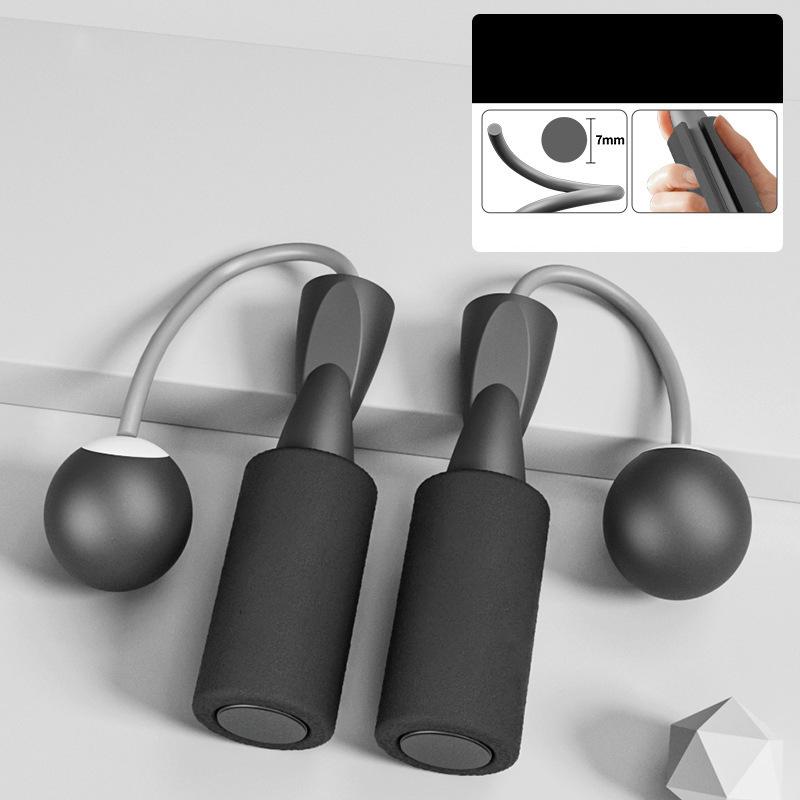 Cordless Jump Rope Double Bearing Weighted Skipping Rope Fitness Exam Jump Rope for Adult Student Children Black