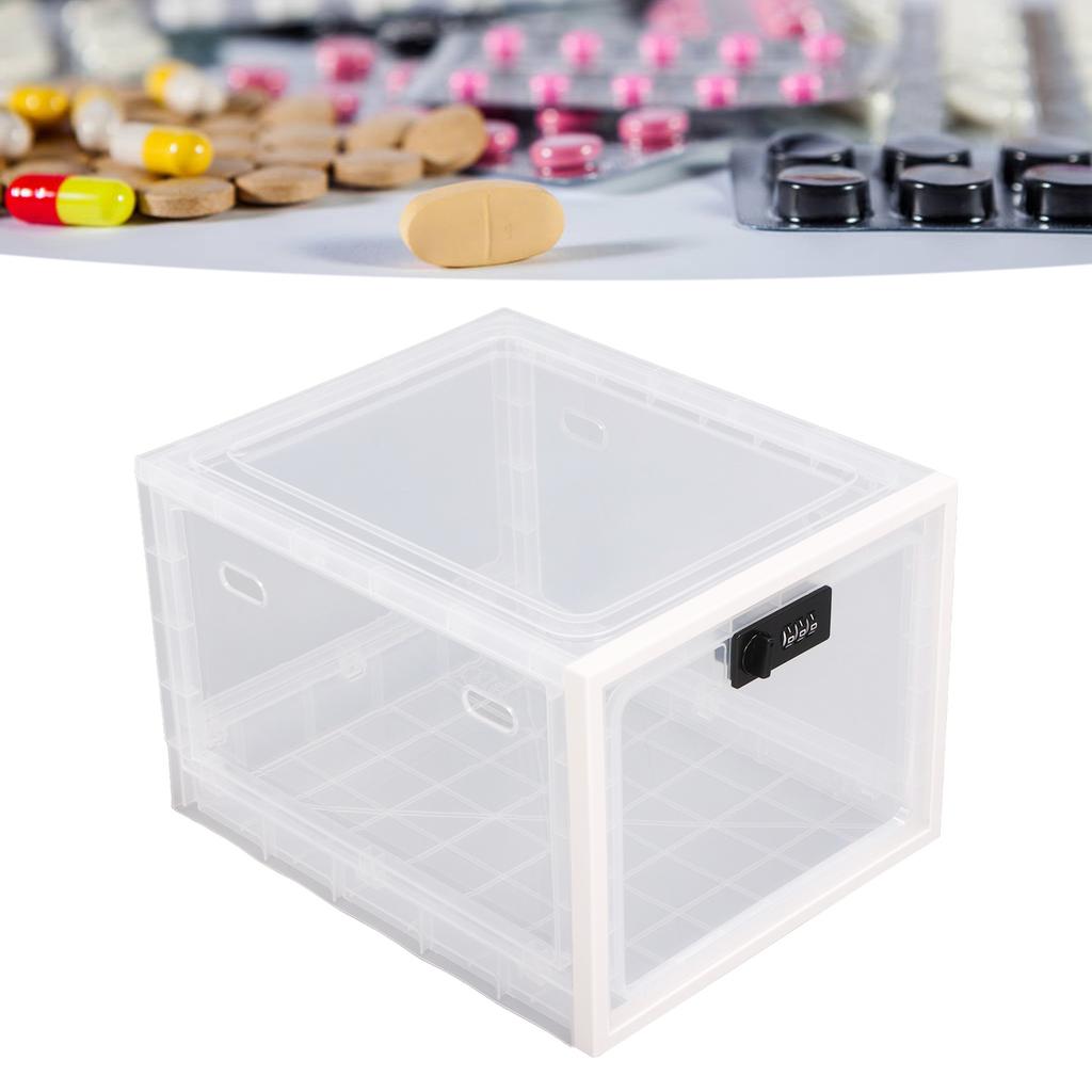 Lock Box Clr Food Storage Container Medicine Case with 3 Digit Combination Lock for Home