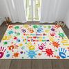 Colored Handprint Interactive Floor Mat Living Room Sofa Rug Nursery Kid's Play Mat Bedroom Rug Parent-child Activity Rug