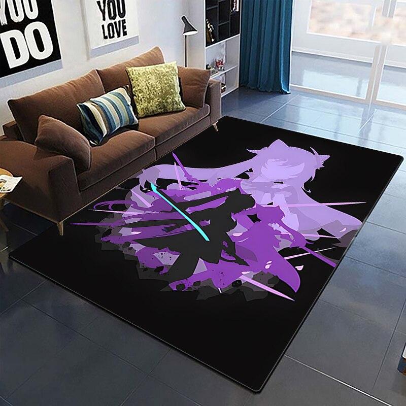 Genshin Impact Carpets Living Room Decoration Bedroom Parlor Tea Table Area Rug Mat Soft Flannel Large Rugs and Baby Gift Carpet