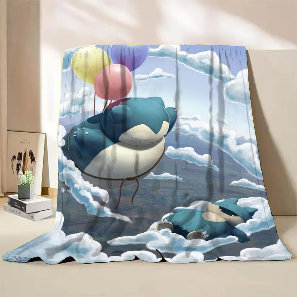 Фланелевое пушистое флисовое одеяло Pokemon Snorlax для дома, спальни, кровати, дивана, офиса, детское покрывало, взрослое мягкое одеяло, милый подарок для ребенка