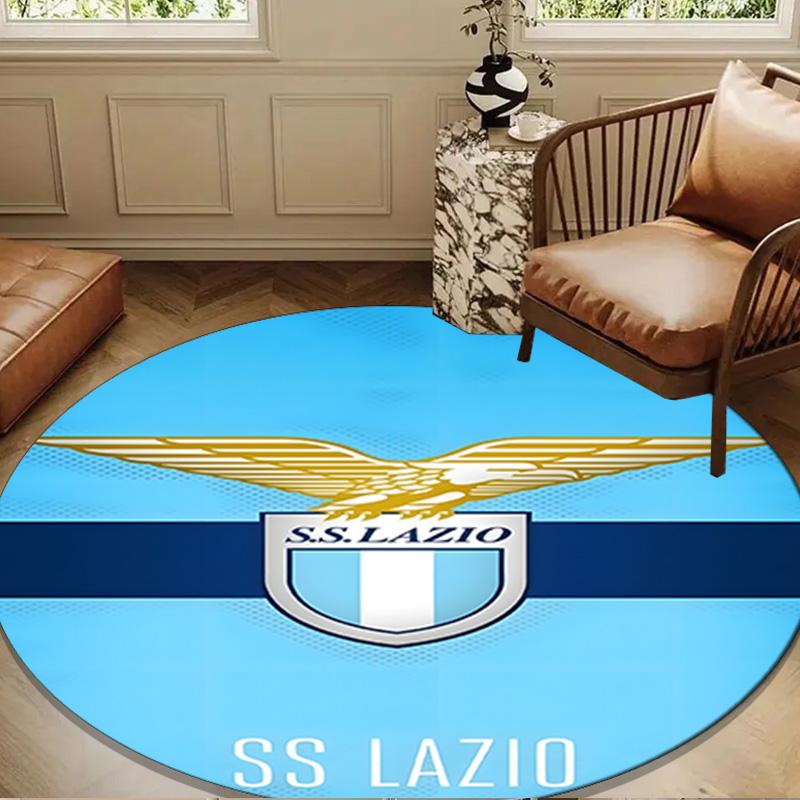 1PC Lazio Football Crest Round Rug for Livingroom,Bedroom, Palyroom, Chair Rug, Area rug, Circle Carpet, Large Size Fan Christmas gift