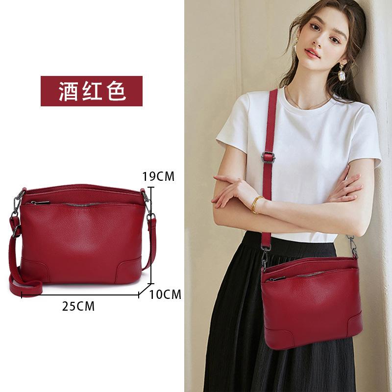 Натуральная кожаная сумка среднего возраста, сумка-мессенджер через плечо, женский рюкзак-ведро, большая вместимость, для свекрови и тещи, мягкая кожа