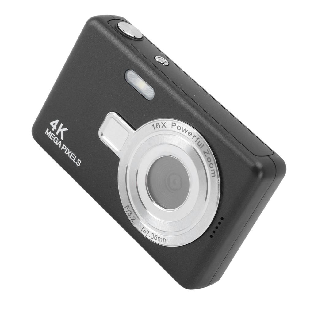 12MP 1080P Digital Camera with 2.4in TFT Screen, 16X Zoom, Autofocus, Pocket Digital Camera for Students, Vlogging, and Travel (Black)