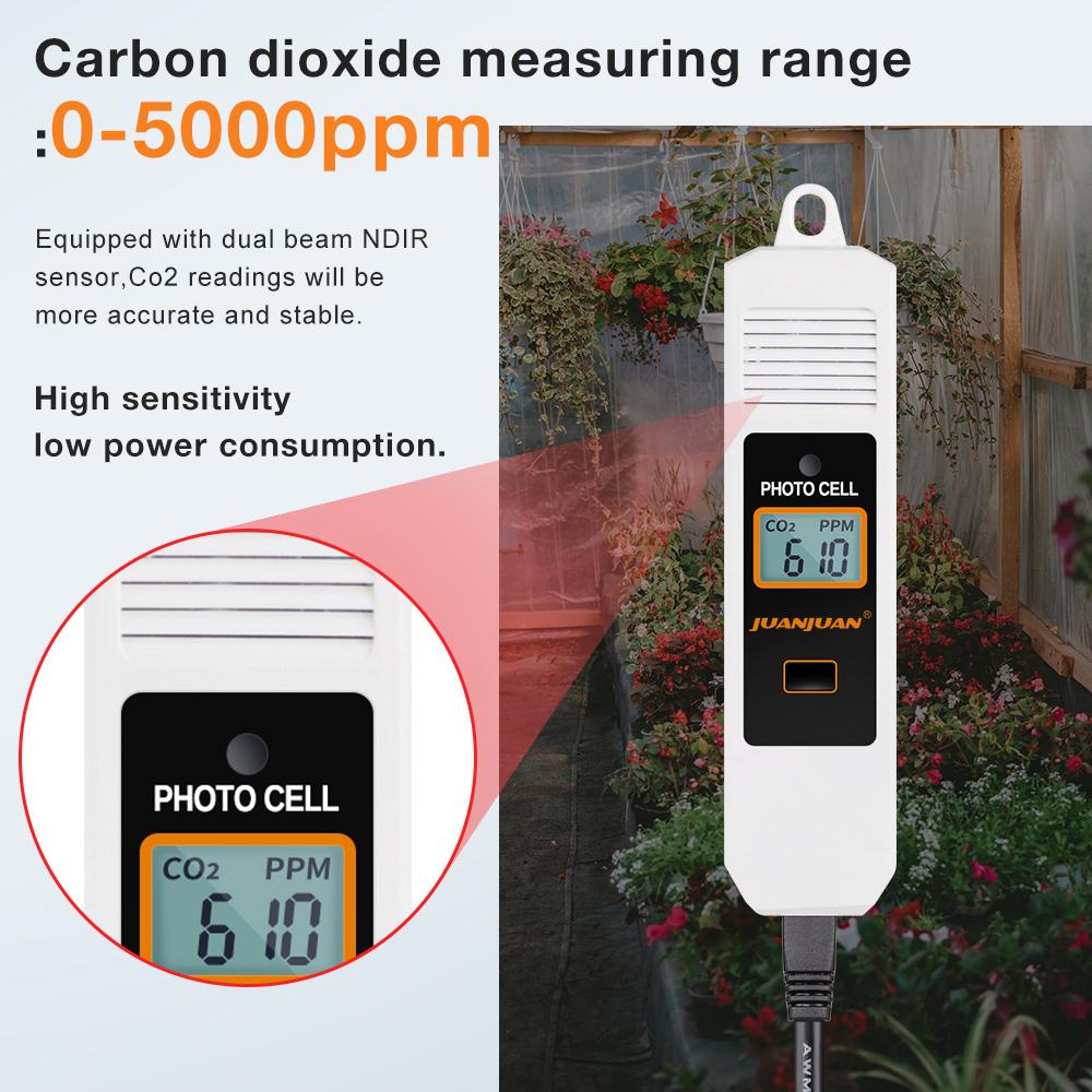 CO2 Detector for Greenhouse CO2 Monitor Controller LCD Digital Carbon Dioxide Controller CO2 Concentration Tester NDIR Sensor