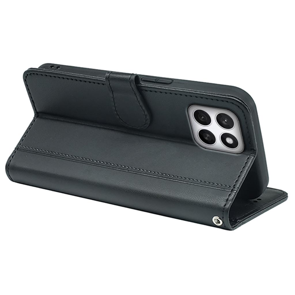 For Honor X8c 4G Wallet Case Magnetic Snap Leather Phone Cover with Strap