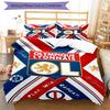 Lyon Football Crest Design Printed Pattern Duvet Cover Set – includes 1 duvet cover and 2 matching pillowcases Bedroom decor Christmas gifts