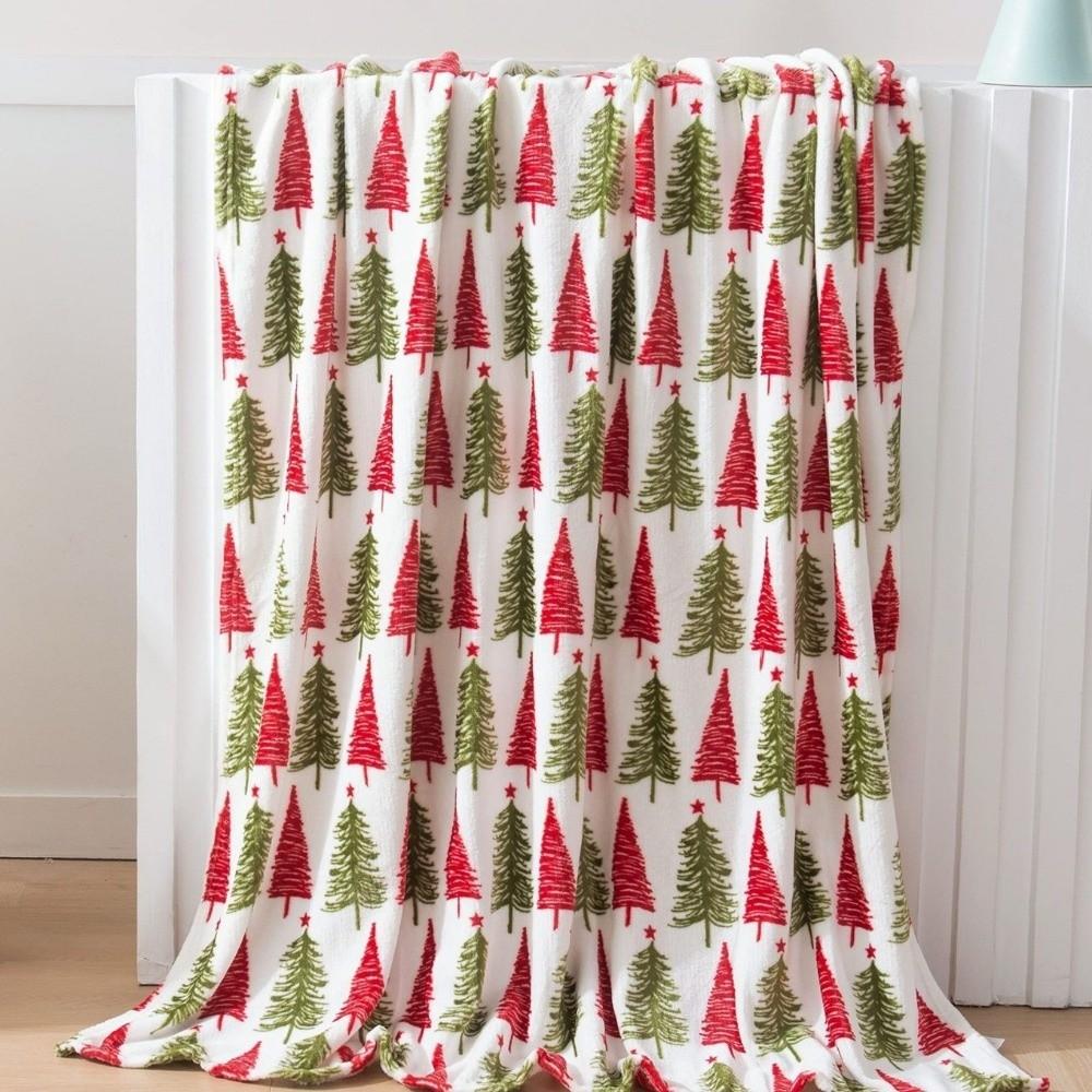 Flannel Sofa Blanket Elk Snowflake Washable Cosy Snuggle Blanket Soft Winter Warm Christmas Throw Blanket For Bed Sofa Office