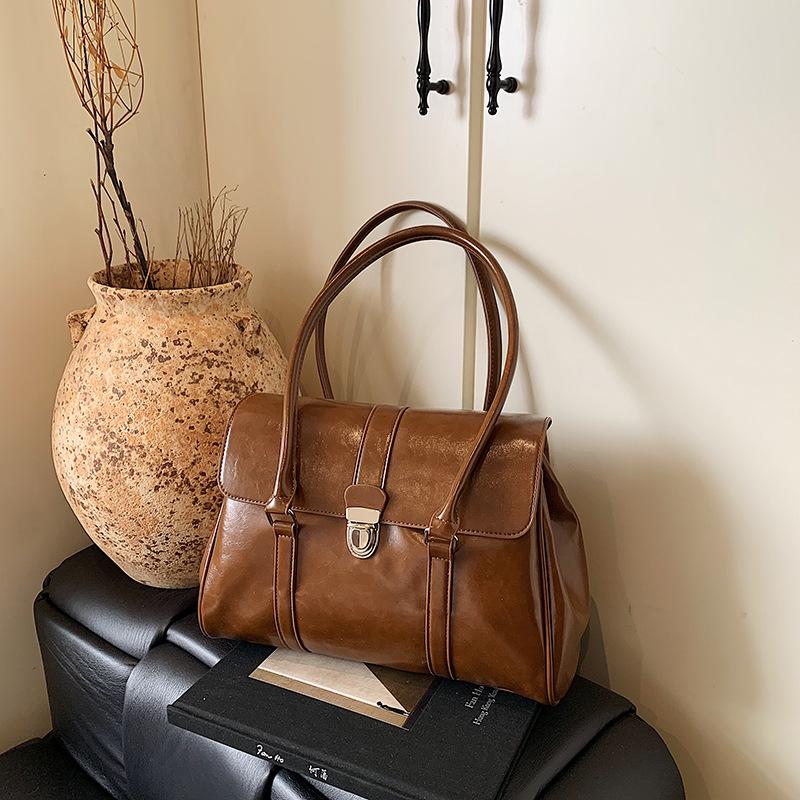 Сумка-тоут женская премиум-текстуры, большая, вместительная, на плечо, новая модная сумка для通勤 2025