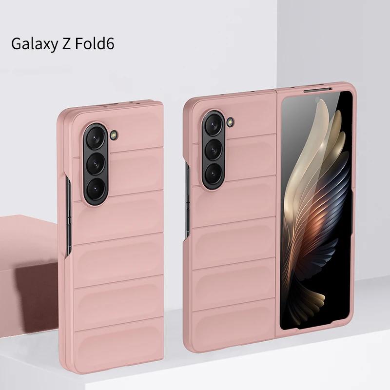 Комплект из 2 частей Samsung Galaxy Z Fold 3 4 5 6 7 Fold7 Fold6 Защитный противоударный чехол Защита от царапин Матовый нескользящий чехол с эффектом кожи