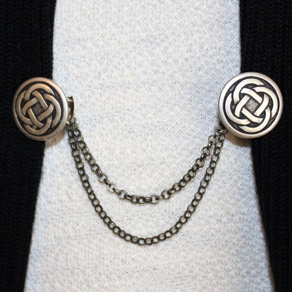 3Pcs 2023 New Cloak Brooch Vintage Flower Chain Cardigan Clip Sweater Clip Waist Clip Pointed Clip