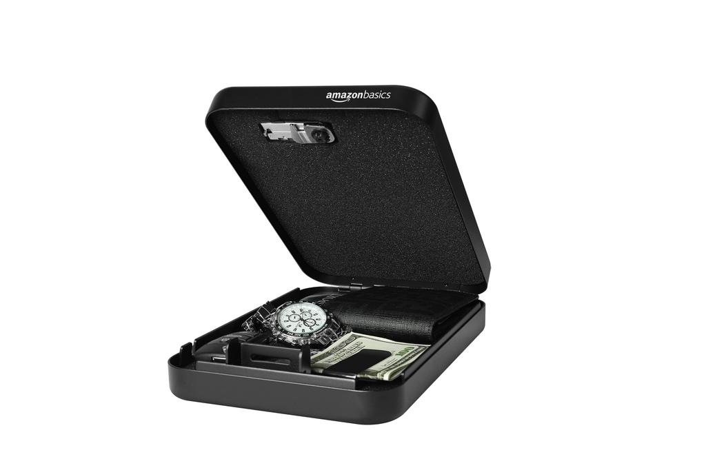 Amazon Basics Compact Portable Safe with Combination Lock, XXL (29.2cm W X 19cm D X 6.35cm H), Black