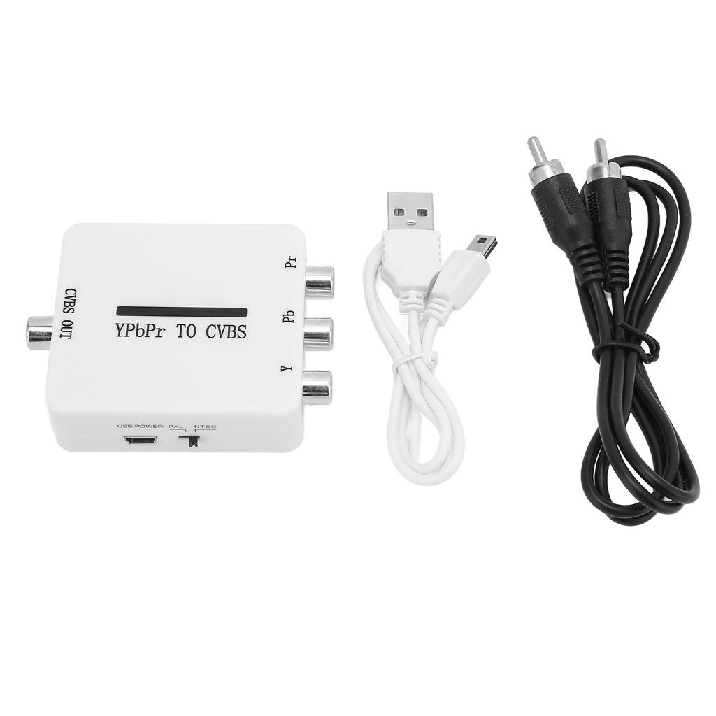 Video Converter Mini YPbPr To CVBS Audio Video Adapter for Projectors Monitors TVs