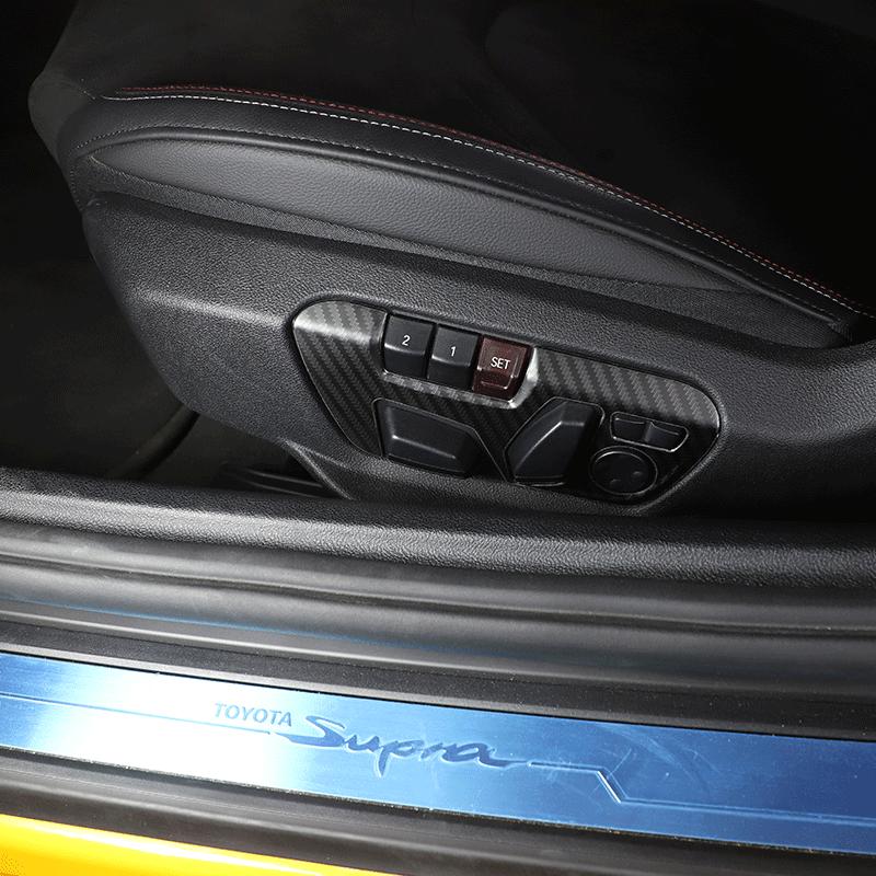 Кнопка регулировки автомобильного сиденья из нержавеющей стали, накладка на панель, подходит для Toyota GR Supra A90 2018-автомобильный интерьер