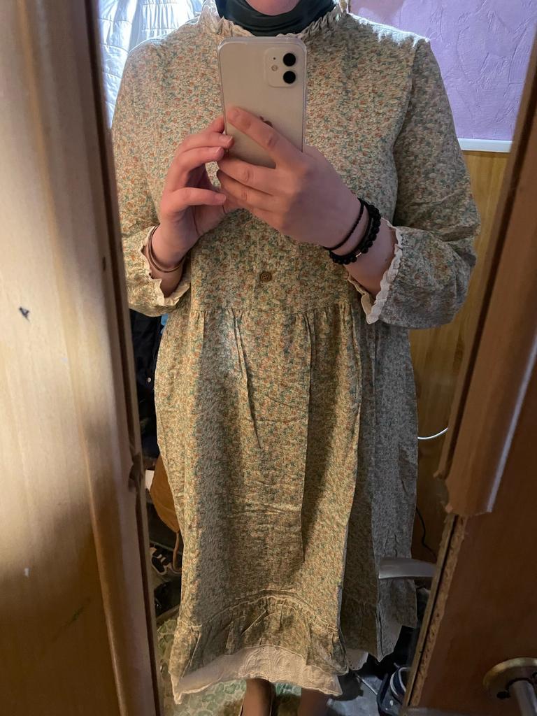 Японское платье с принтом Mori Girl Art, красивое весеннее женское платье из хлопка и льна, новое цветочное платье, свободное платье с длинными рукавами, платье-миди