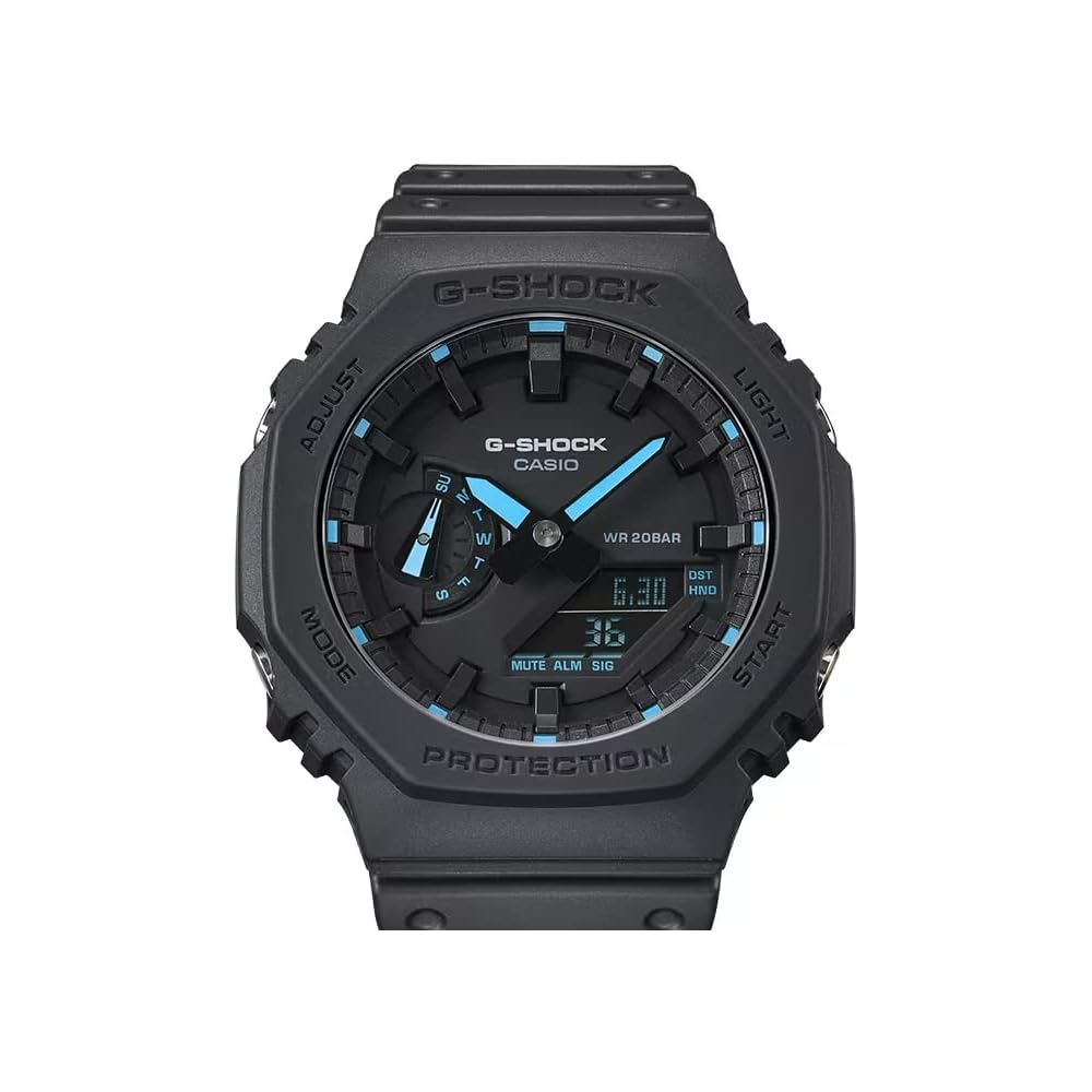 G-Shock GA2100-1A2 Neon Accent Watch Blue, Water Resistant, Analog-Digital Display