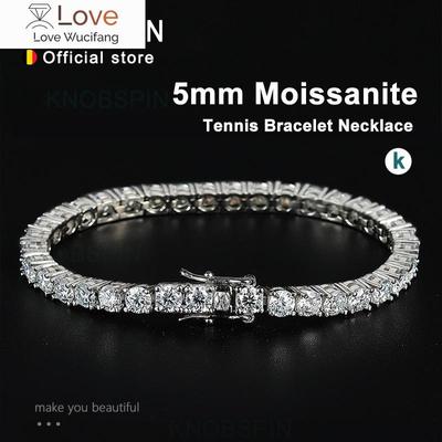 5 мм браслет-теннис из муассанита ожерелье для женщин стерлинговое серебро 925 пробы D VVS1 лабораторный бриллиант с сертификатом GRA ювелирные изделия
