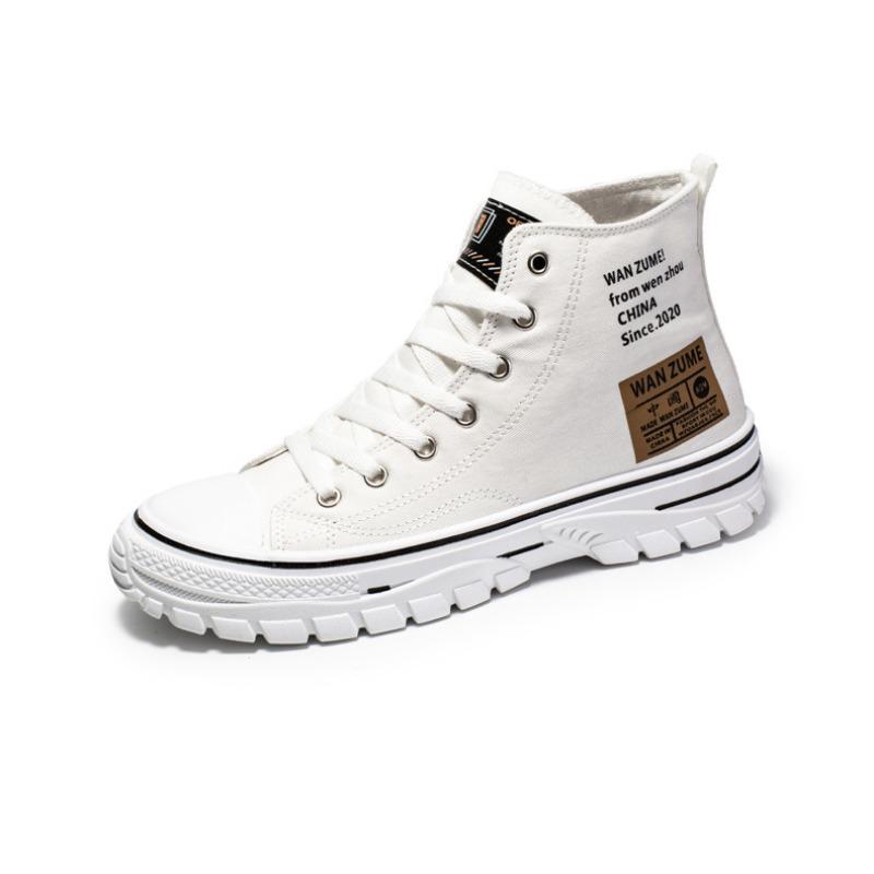 Модные универсальные мужские высокие парусиновые туфли, дышащие удобные кроссовки, повседневная обувь, прогулочная обувь, кроссовки в стиле хип-хоп для подростков