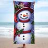 Merry Christmas Snowman Background Cute Single sided Printed Beach Towel Home Decoration Bath Towel 75x150cm Bathroom