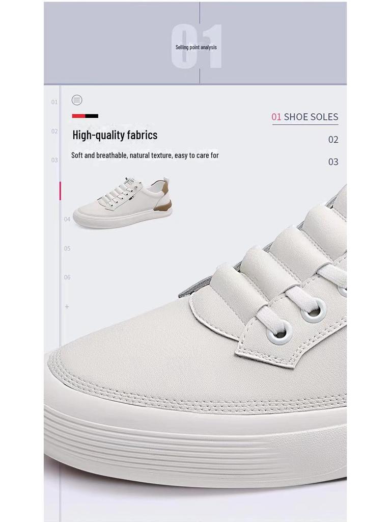 Мужские повседневные кроссовки из белой кожи с мягкой подошвой, весна-лето 2024 г.