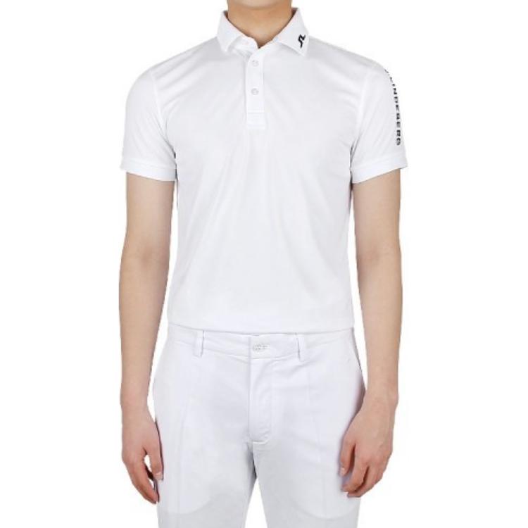 J.Lindeberg Solid Color Letter Polo Collar Short Sleeve Polo Shirt Men tops GMJT07645-0000