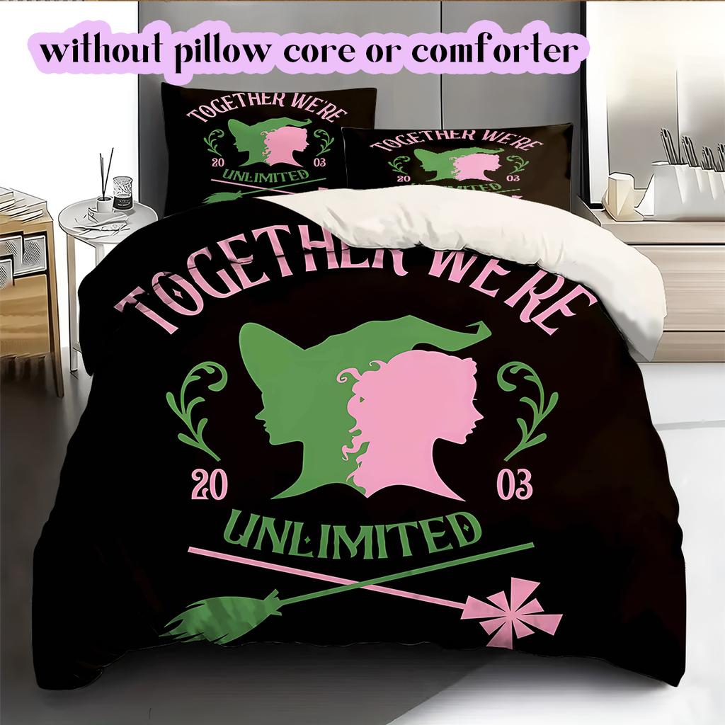 The Wicked Witch Alice Pattern Bedding Quilt Set Quilt Cover Pillowcase Home Decoration Birthday Gift (1 * duvet cover + 2 * pillowcase, without core