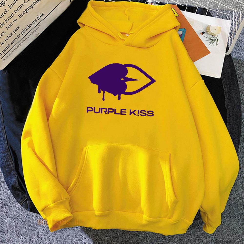 Толстовки Purple Kiss Толстовки с графикой женской группы Весенние пуловеры с длинным рукавом и капюшоном Sudaderas Одежда