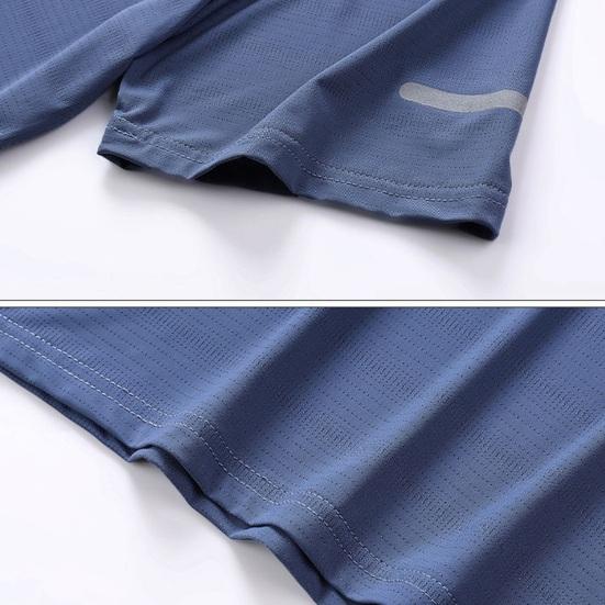 Летняя мужская футболка из ледяного шелка с круглым вырезом, свободная однотонная пуловер с короткими рукавами, повседневная повседневная одежда, спортивный топ для фитнеса