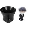Помазок для бритья с подставкой и чашей 3 в 1 Мягкий нейлоновый ворс Удаление остатков Быстросохнущая Пенообразующая щетка Подставка Чаша