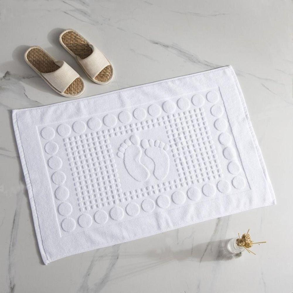 50*80cm Bathroom Mat White Feet Towel Bath Rug Shower Mat Hotel