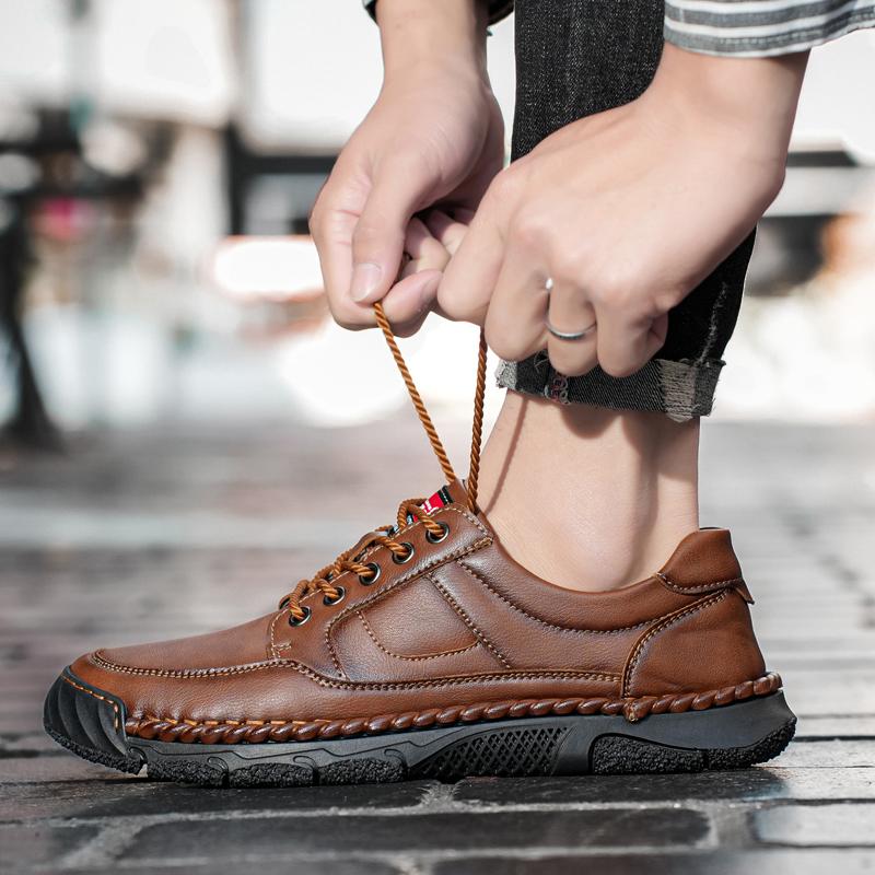 38-48 Мужские Большие Размеры Чистый Ручной Работы Повседневные Туфли Из Резиновой Кожи Мягкие Подошвы Свадебные Туфли
