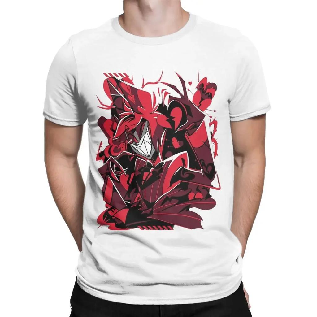 Футболка с круглым вырезом и коротким рукавом, одежда, подарок на день рождения, отели Alastor T, мужская, чистый хлопок, потрясающая футболка