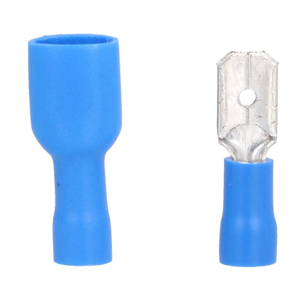 100 шт. плоских соединителей «папа-мама» с изолированной клеммой 16‑14 AWG, набор аксессуаров, синий