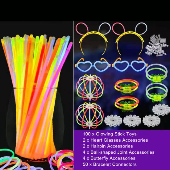 1 комплект светящихся декоративных палочек, трансформируемые носимые захватывающие аксессуары для светящихся ночных забавных палочек, игрушек