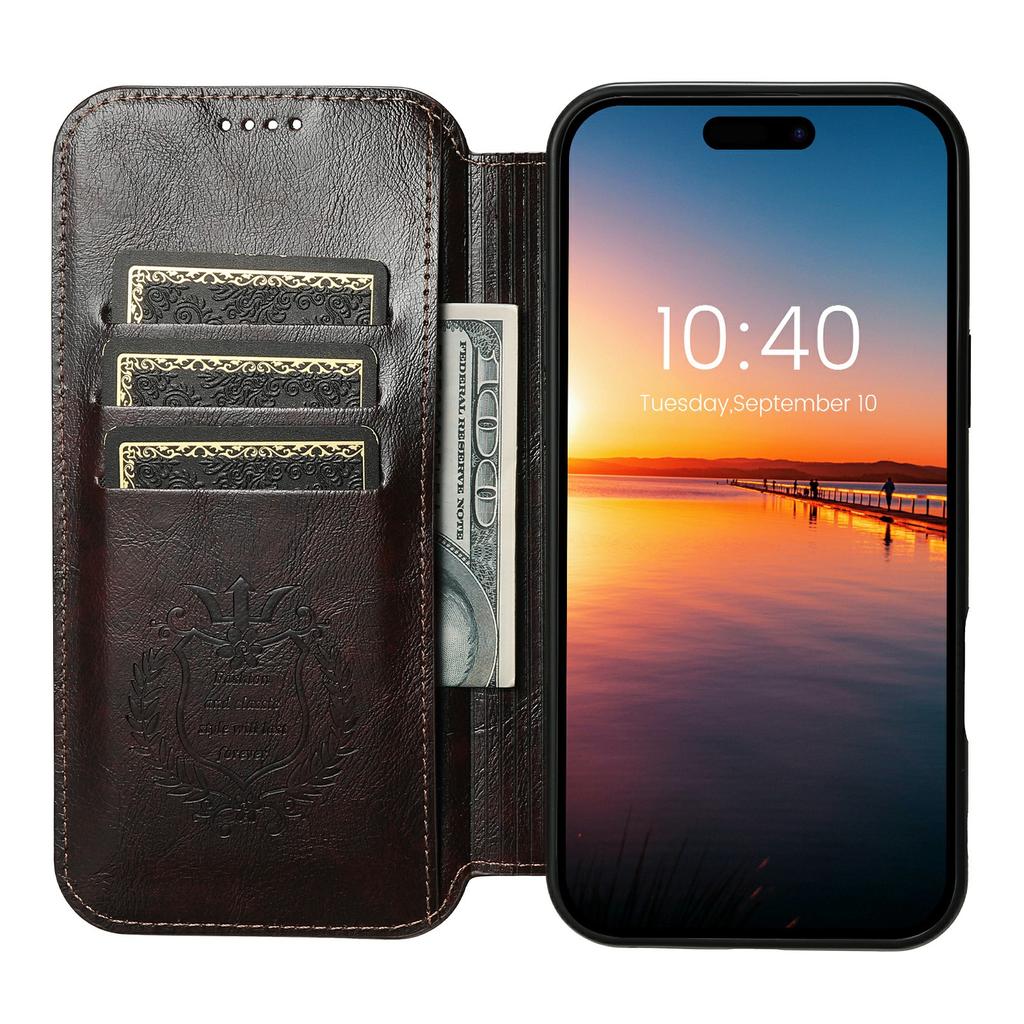 SUTENI J05 Чехол для iPhone 17, совместимый с MagSafe, текстурированная откидная крышка из ПУ кожи