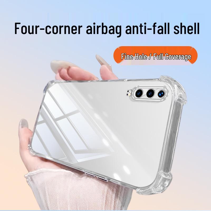 Compatible with Huawei P30/P30 Pro: Transparent TPU Phone Case with Airbag Corners for High-Level Protection and Simple INS Style.