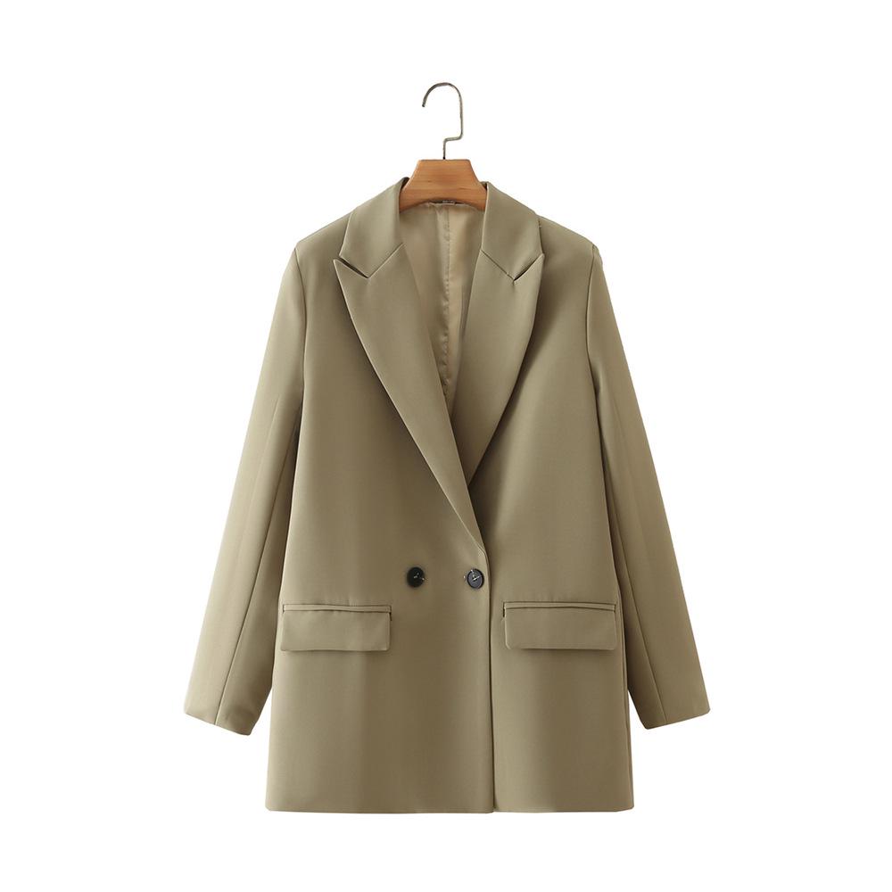 Женский разноцветный двубортный пиджак (Loose Fit) - Коллекция осень/зима 2024