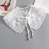 Embroidery Fake Collar Women Detachable Collars Big Lapel White False Collar Shirt Shawl Kragen Sahte Yaka Kraagje Nep Dames