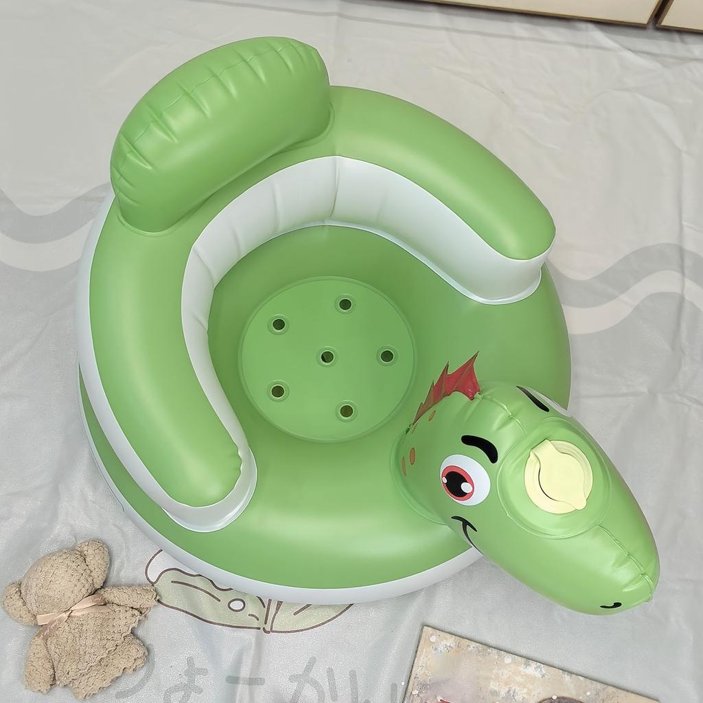 1item Cute Dinosaur Foldable Inflatable Baby Sofa Baby bath stool with anti-fall protection for sitting and standing