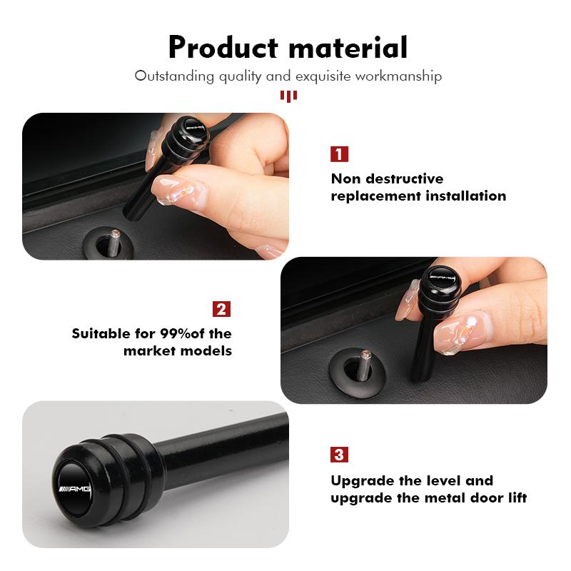2/4pcs Car Security Window Door Lock Pull Pins Aluminum Interior For Mercedes Benz AMG A B C E S G Class W201 W210 W108 W205 XM2