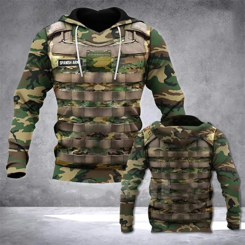 Мужская толстовка с капюшоном 3D-принт Fore Camouflage Hoodis для мужчин Повседневная солдатская форма Оверсайз Толстовки Повседневные уличные свитера Топы