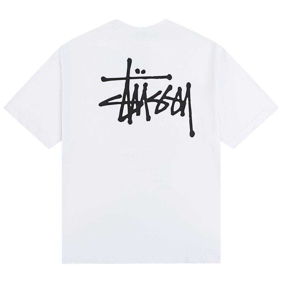 Stussy Летняя новая футболка с круглым вырезом из высококачественного хлопка 2025 года для мужчин и женщин, классическая футболка с буквенным принтом для пар