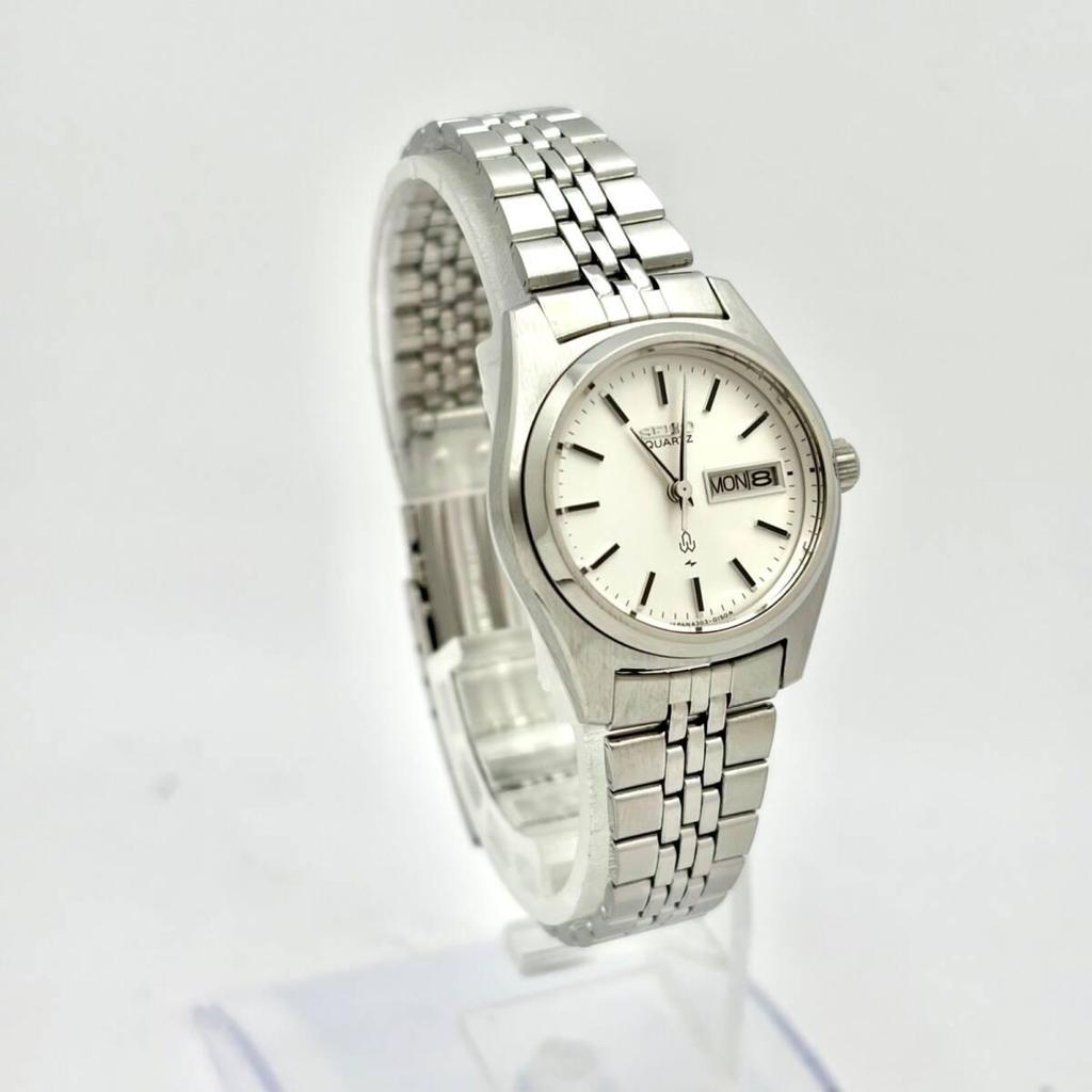 [Новая батарея] SEIKO Seiko женские часы серебристые день-дата 4303-0020 750864