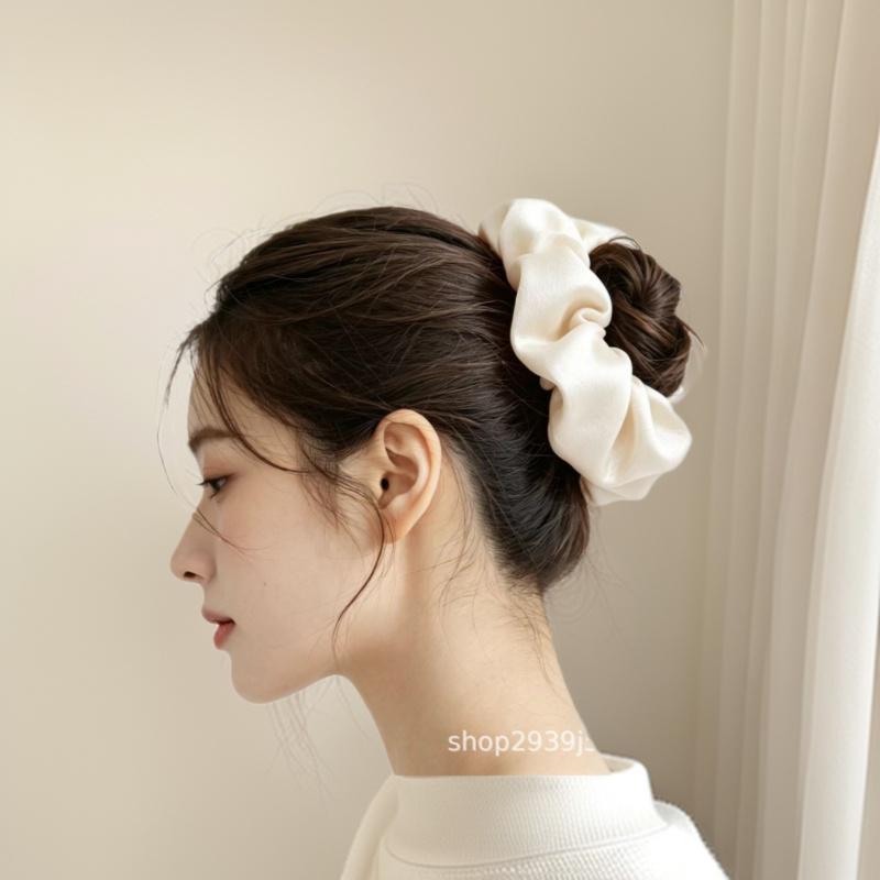 French Satin Scrunchie: Elegant Solid Color Hair Accessory