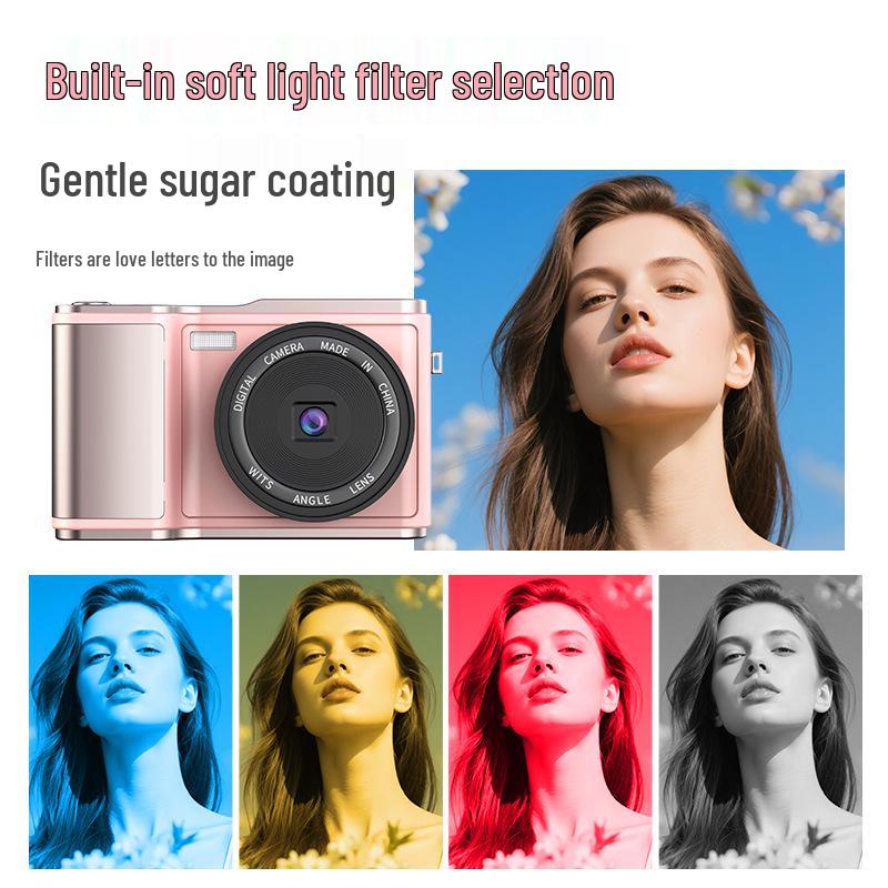 3.0-Inch Large Screen Flip-Out Selfie Camera for Students & Travel Vlogging