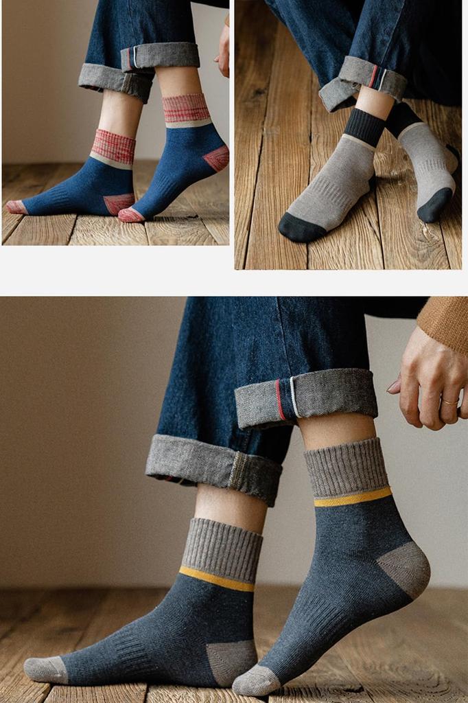 Xiyaoer Премиальный Хлопковый Набор Спортивных Повседневных и Деловых Носков-Крю, Размеры Свободные, Мужские 7 Пар, Носки, 24-28см (JP, Алфавит, Размер, Набор из 7 пар)