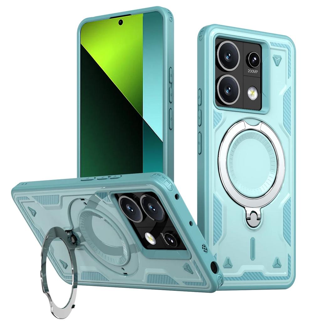 Для Xiaomi Poco X6 Pro Redmi Note 13 5G K70E Чехол Военная Броня Противоударный 360° Вращающееся Кольцо-Подставка ТПУ Пластиковая Крышка Телефона