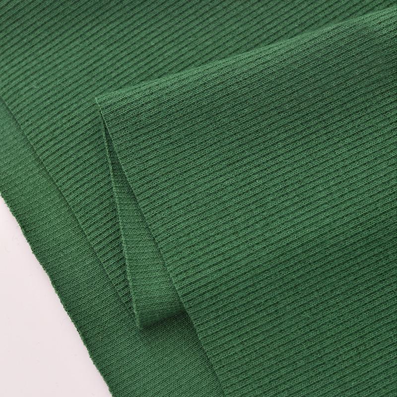 Хлопок Спандекс Рубчик Ткань Эластичный Трикотаж Манжета Пояс Штанина Рукава Толстовка Низ Футболка Топы Отделка рубчиком Джерси Трикотажная ткань в рубчик