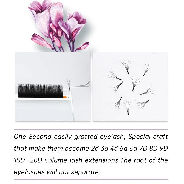 Yelix Standard Easy Fan Lashes Easy Fanning Eyelash Extensions Soft Faux Cils Volume Russe Natural Mink Eyelashes Individual